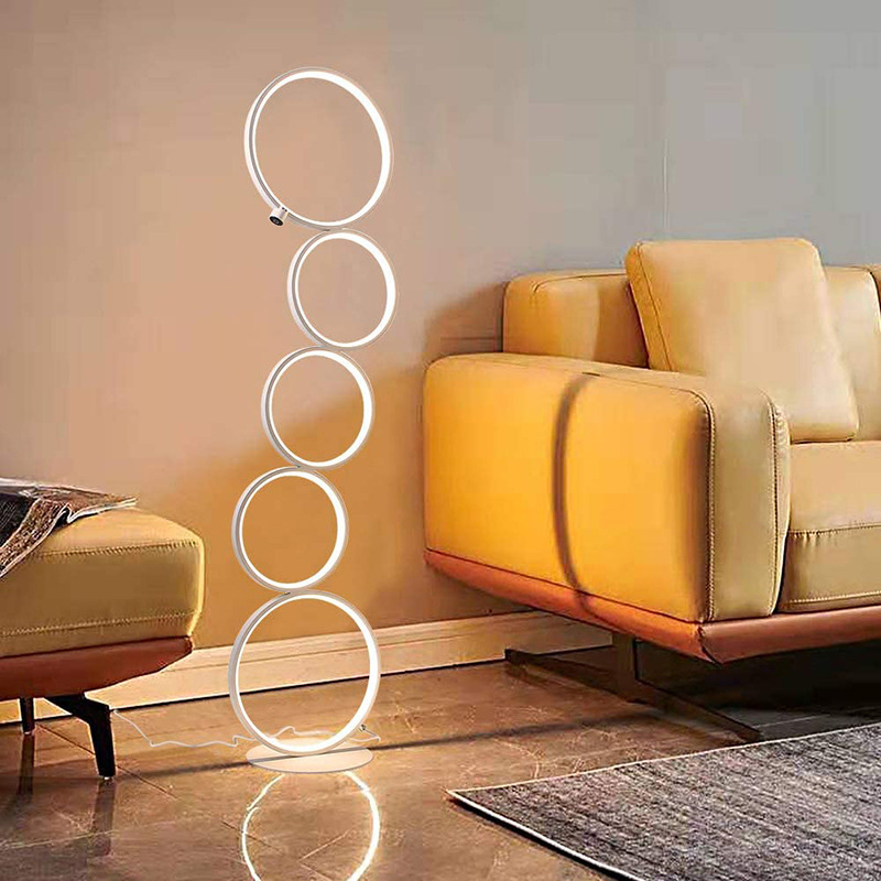 ILED-FR10 Arc Floor Lamps for Living Room with Five LED Rings Arc Floor Lamps for Living Room with Five LED Rings