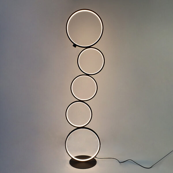 Arc Floor Lamps for Living Room with Five LED Rings