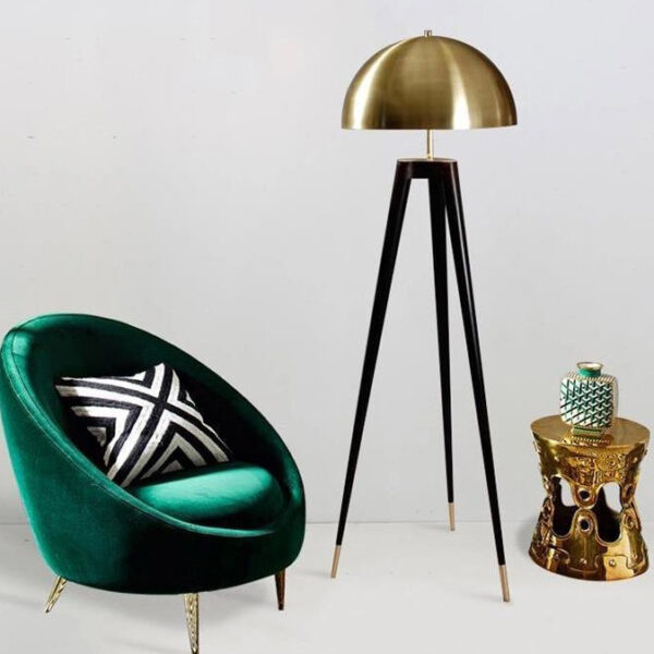 Gold Tripod E27 Floor Lamp
