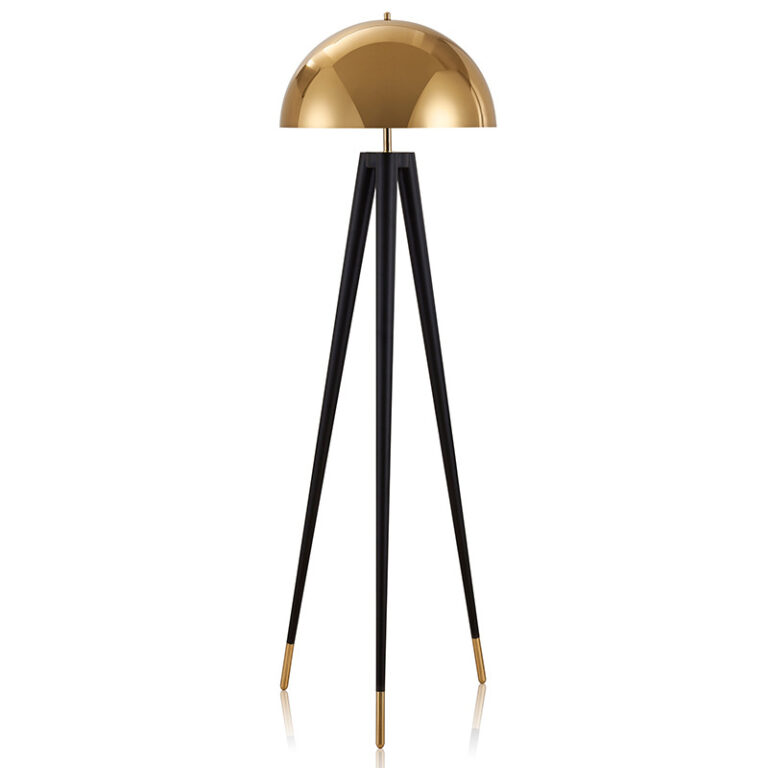 Gold Tripod Floor Lamp with E27 LED Bulbs for Living Room Lighting ILED-FR2
