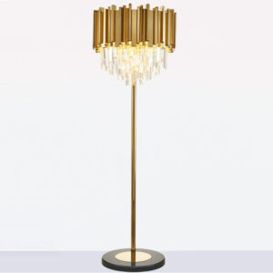 Crystal Floor Lamps for Living Room with E14 Dimmable LED Bulbs