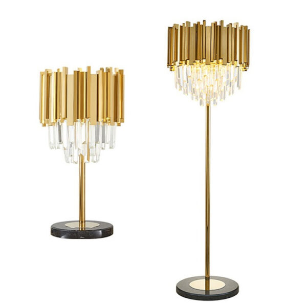 Crystal Floor Lamps for Living Room with E14 Dimmable LED Bulbs