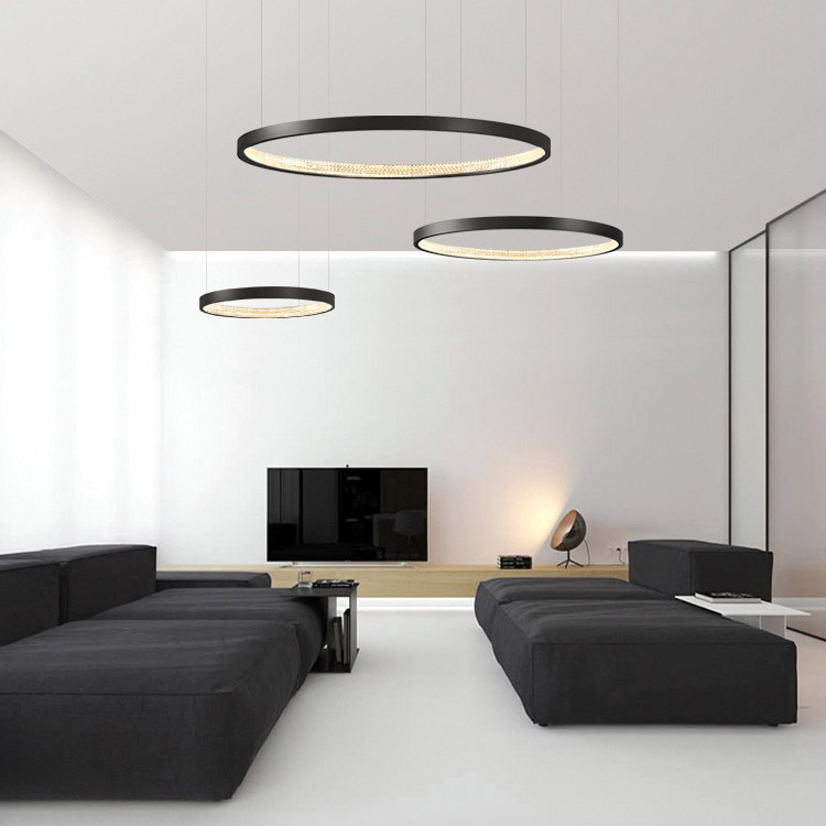 ILED-PD2 Black Round LED Pendant Light Black Round LED Pendant Light