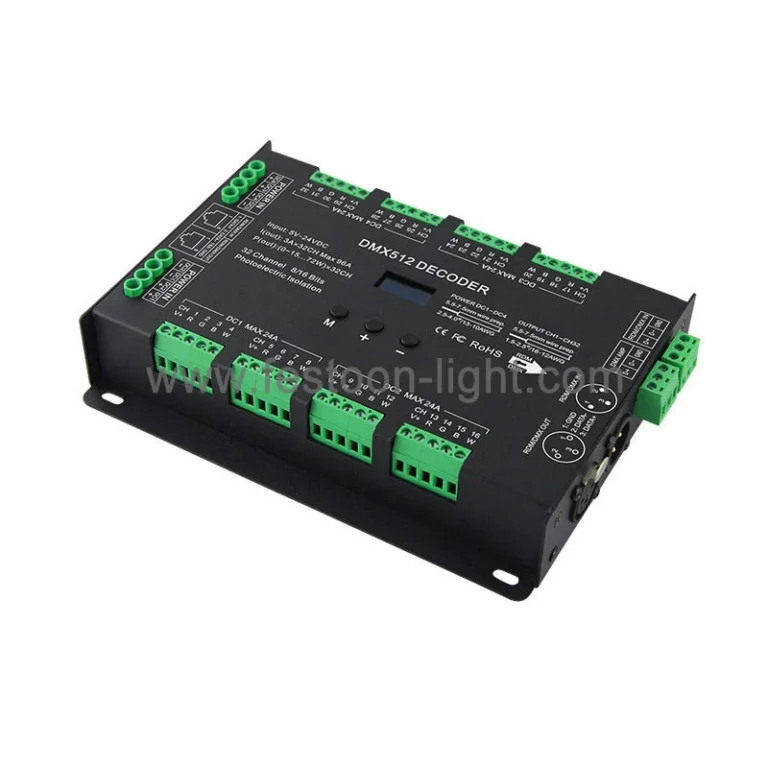 DMX Decoder 32 Channel RDM PWM RGB RGBW