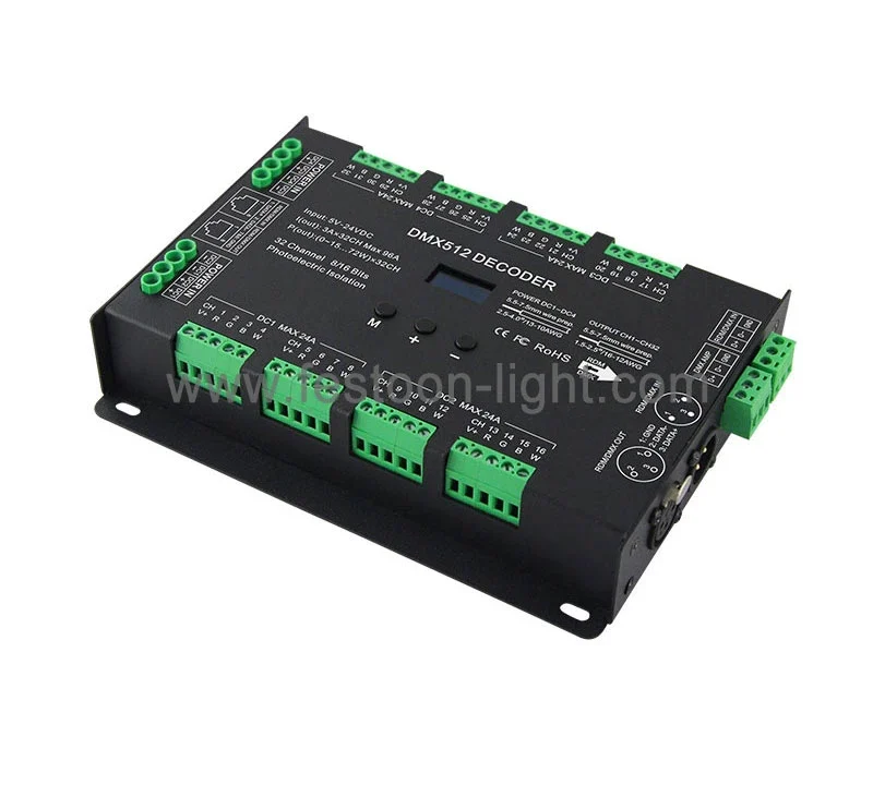 DMX Decoder 32 Channel RDM PWM RGB RGBW