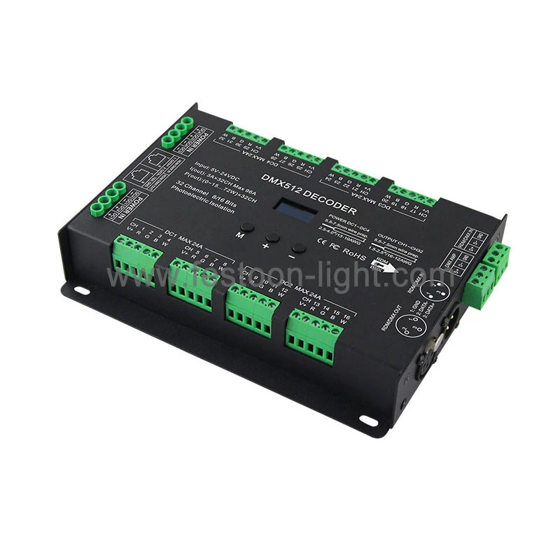 DMX Decoder 32 Channel RDM PWM RGB RGBW