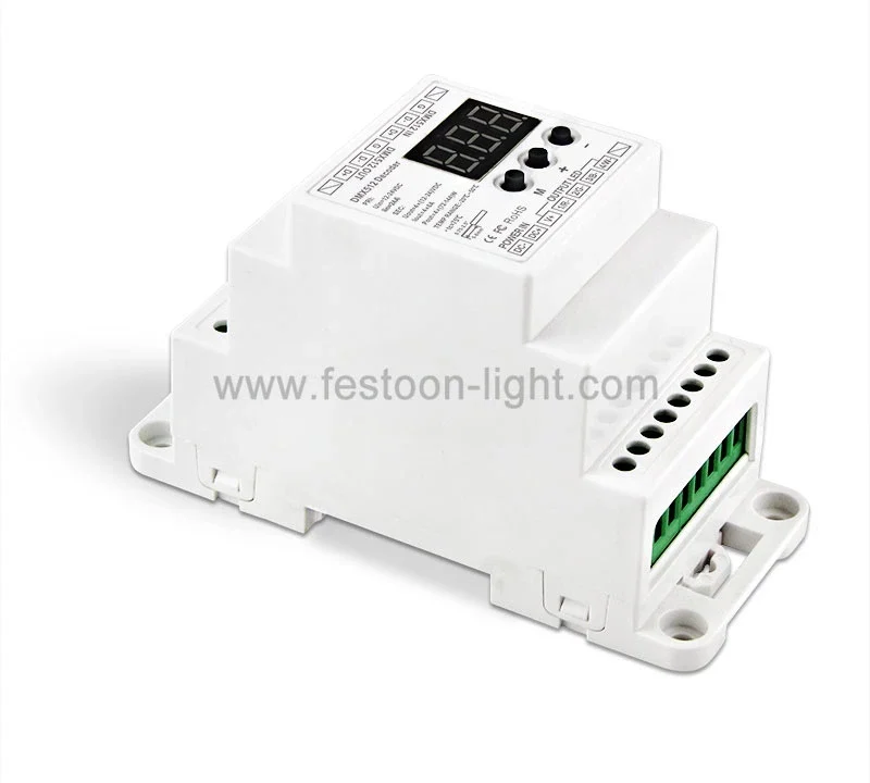 4CH Decoder DMX 512 RGBW DIN Rail for Colorful Strip Light